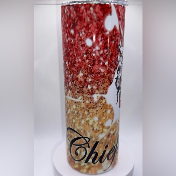 ✨ Chiefs Chick 20oz Glitter Tumbler | Stainless Steel Cup ✨ - Picture 4 of 4